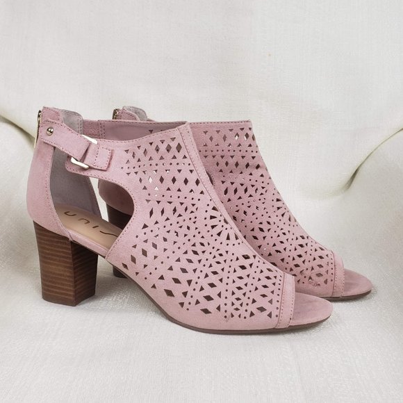 NWOB Unisa Perisa Blush Heeled Open Toe Bootie - Picture 4 of 6